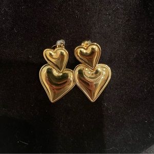 Gold heart earrings